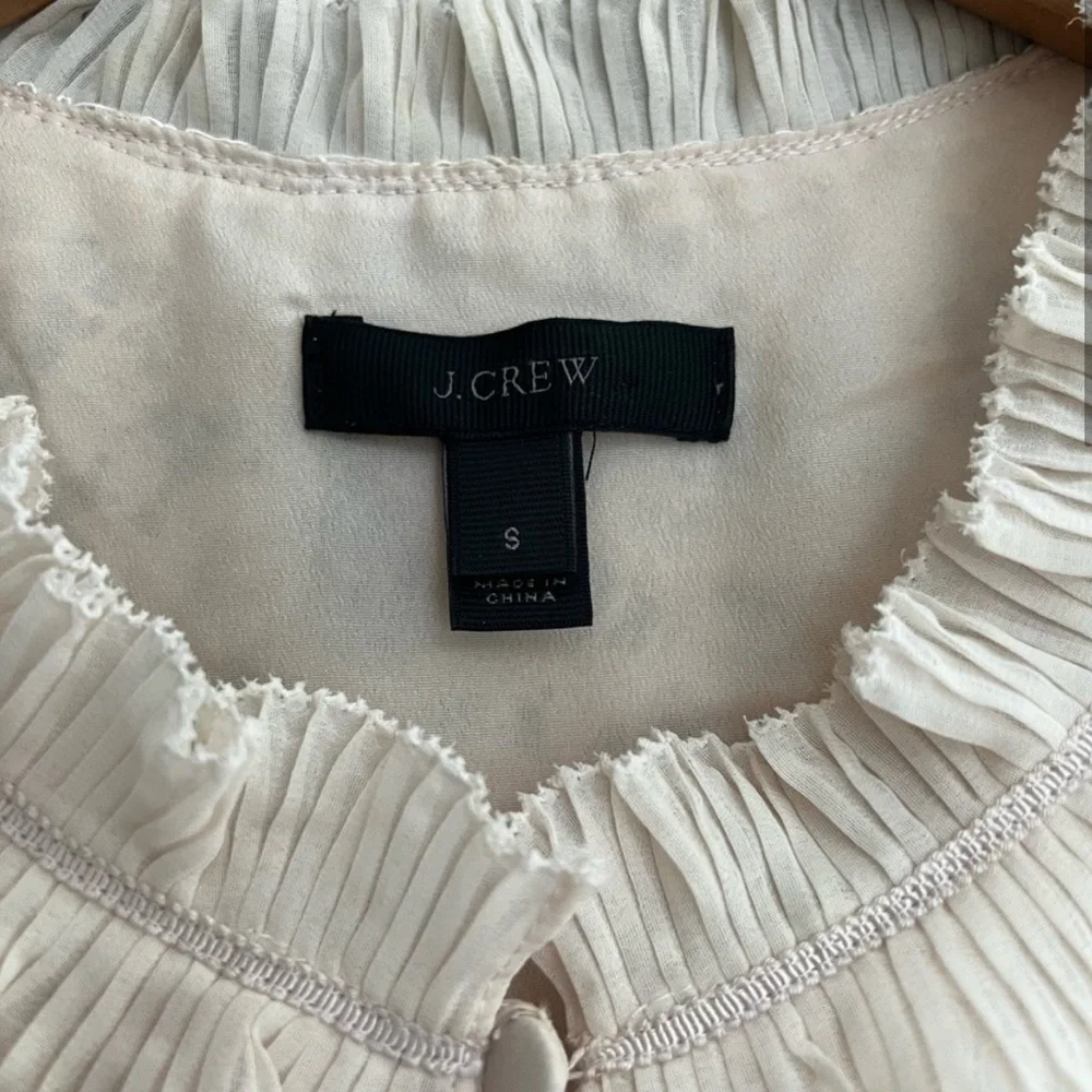 J. Crew Cream Lace Sleeveless Mock Neck Tank